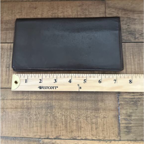 Vintage Loewe Brown Leather Long Bifold Wallet Card Holder - Picture 8 of 11